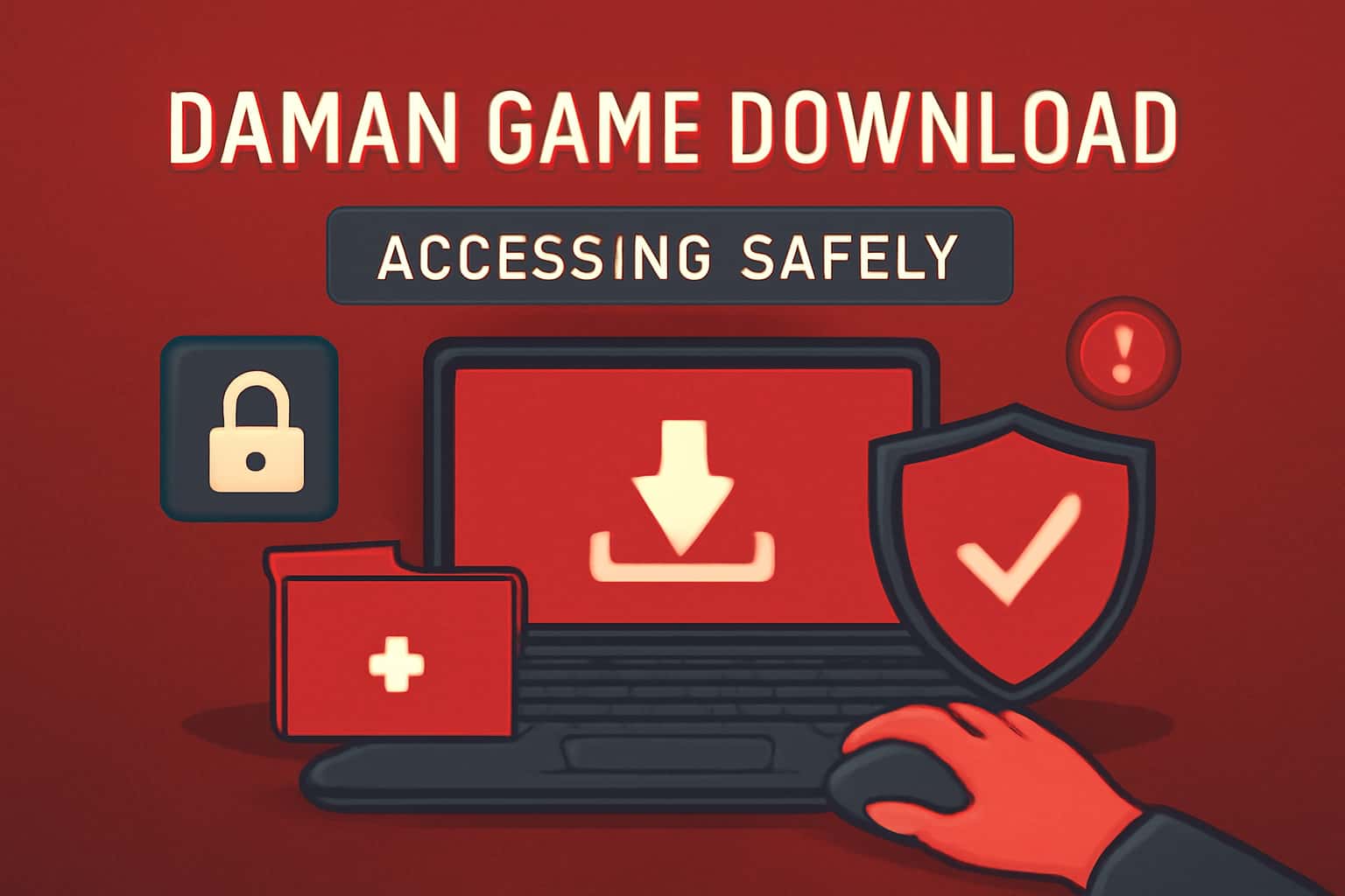 A neutral informational scene about accessing Daman Game Download safely.