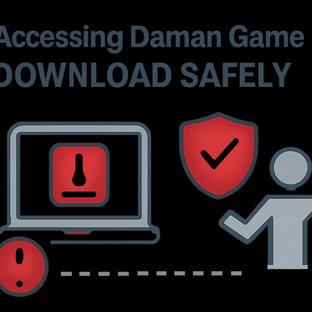 An illustration explaining accessing Daman Game Download safely.