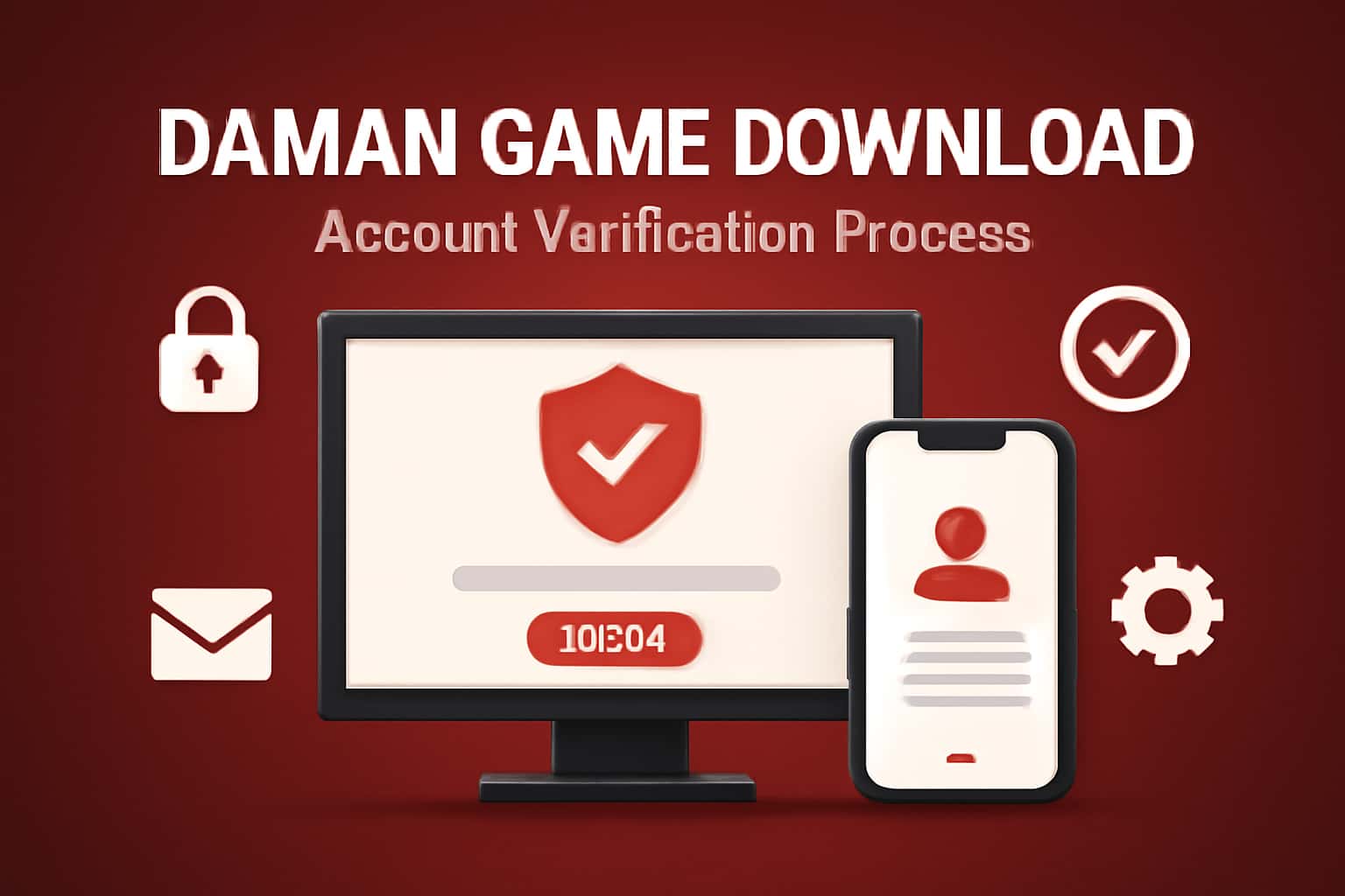 Informational graphic depicting the Daman Game Download account verification process.