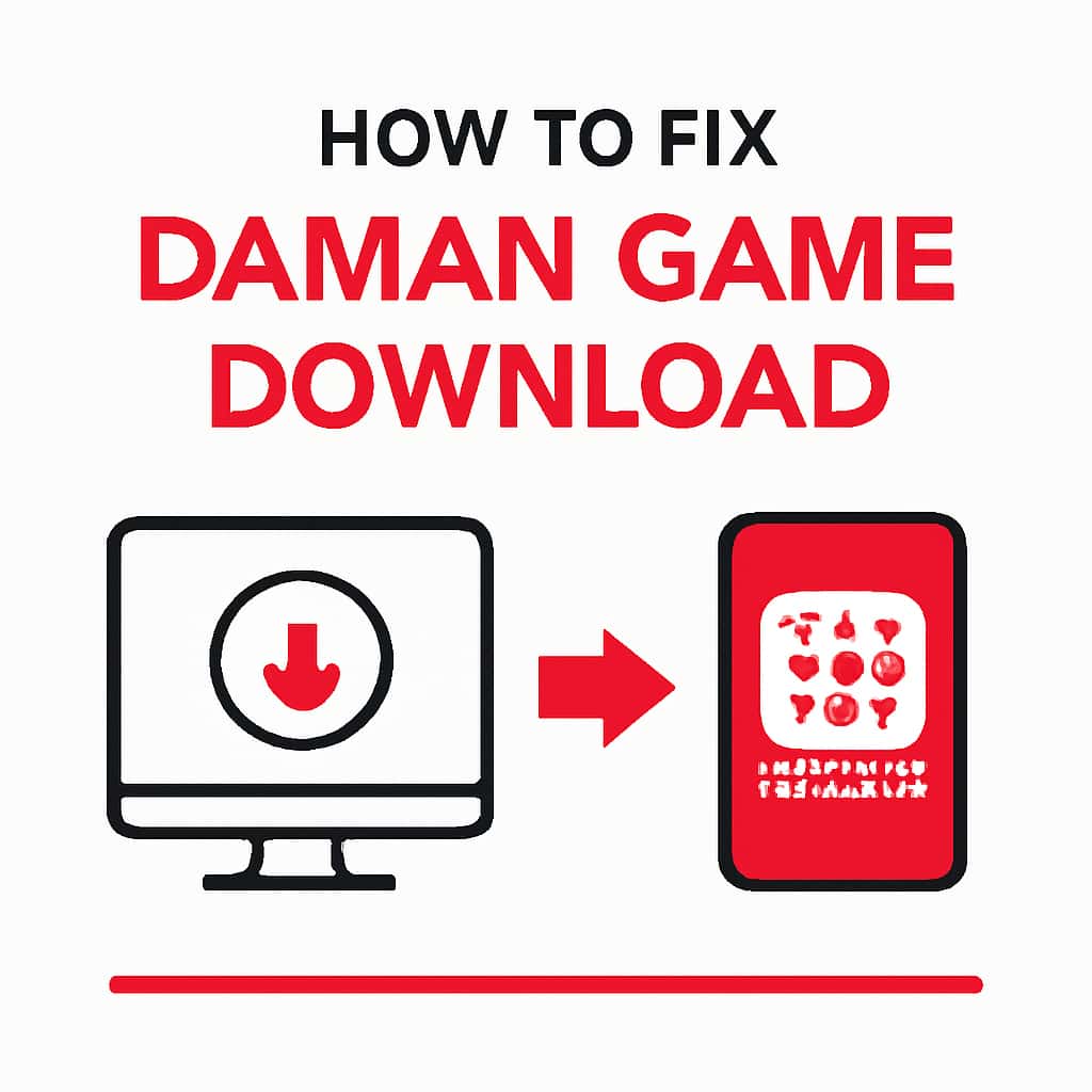 An educational diagram showcasing steps to resolve Daman Game Download login problems.